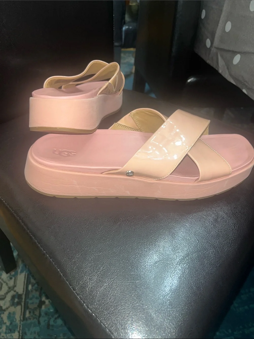UGG Women's Crisscross Slide Sandals in Pale Pink and Nude